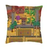 Oreiller Stardew Valley ville carte couvre canapé maison décoratif jeux vidéo carré jeter couverture 45x45 taies d'oreiller