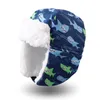 Caps Hats Winter Boys Pilot Kids Warm Helmet Cartoon Dinosaur Bomber Girls Windproof Earflap Headgear 221203