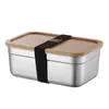 Dinnerware Sets Lunch Box Stainless Steel Container With Lid Student School Bento 500ML/1000ML/1500ML Salad Fruit