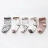 5 paires de chaussettes bébé nouveau-né bébé garçon chaussettes enfants pur coton Animal Design chaussettes douces pour enfants