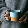 Muggar japanska retro keramiska kaffemugg kreativa moderna hushåll gropar keramik eftermiddag te cup office latte frukostmjölk