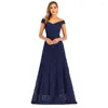 Casual Dresses Summer Vestido de Festa Women Elegant Off Shoulder Sexig Lace Cocktail Prom Party Evening Long Maxi Dress