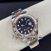 Clean CF cf126621 VR3235 Automatic Mens Watch Y-M Rose Gold Bezel Black Dial Two Tone 18KRose Gold Silvery 904L OysterSteel Bracelet Super Edition eternity Watches