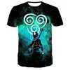 Rbiu mäns t-shirts herrar t skjortor avatar den sista airbender 3d skjorta pojke tjej student tee toppar tonåring cool andningsbar kort ärm unisex kläder