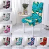 Chair Covers Pastoral Floral Elastic Red Rose Blue Flowers Anti-dirty Slipcovers Spandex Dinning Room Home Decor Wedding