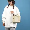 Duffel Bags Fashion Bag unisex grote capaciteit draagbare canvas schouder gaas strand tas fuzzy kinderen