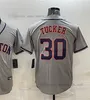 30 Kyle Tucker 2023 New Baseball Jersey 27 Jose Altuve 10 Yuli Gurriel 35 Justin Verlander 44 Yordan Alvarez Maillots gris cousus vierges