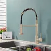 Kitchen Faucets Quyanre Matte Black Sink Pull Down Single Handle Mixer Tap 360 Rotation Torneira Cozinha 221203