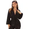 Mulheres Sexy Sparkly Jumpsuits Clubwear