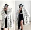 Mode Frauen Winter Mäntel Faux Fuchs Pelzmantel Dame Casual Schnee Leopard Print Pelz Jacke Weibliche Dicke Warme Plüsch Oberbekleidung kleidung