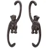 Hooks 1 Set Of 4 Heavy Duty Cast Iron S Monkey - 8 Inch Decorative Metal Plant Hangers Shaped Bracket