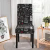 Chair Covers Stretch Cover Halloween Pumpkin Ghost Pattern Elastic For Dining Room Spandex Material Seat Wedding