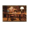 Carpets Study Room Decor Antique Globe On Desk With Bookshelf For Kids Bath Rugs Non-Slip Doormat Floor EntrywaysDoor Mat