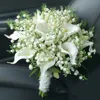 Fleurs décoratives simulées muguet main fleur mariée mariage photo tulipe calla lily bouquet