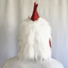 Costume de thème blanc en peluche tête de coq couverture latex masque complet poulet drôle animal habiller bal Halloween masques de fête cosplay 221202