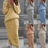 Two Piece Dress 2 Pcs/Set Fabulous Winter Suit Loose Pocket Knitted Twisted Texture