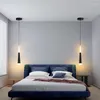 Pendant Lamps Simple Bedside Chandelier Bedroom Living Room Light Hanging Lamp Single Head TV Background Interior Decoration Lighting