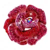 Broches Broches Mode Exquis Rouge Rose Strass Broche Élégant Fleur Série Cor Bijoux Accessoires 3 Couleurs Pour Choisir Drop De Dh3Bx