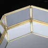 Smycken p￥sar hem k￶k dekor glas f￶rvaringsfack guld rektangel makeup arrang￶r h￥llare dessert platta display