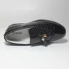 Кроссовки для мальчиков кожаная обувь детские для вечеринки для свадебного платья черное патентное патентное скольжение на круглое пальто