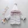 Varejo 9 cores crianças casacos de inverno meninos meninas designer de luxo engrossar algodão acolchoado para baixo casaco infantil bebê menina jaqueta com capuz jaquetas outwear