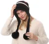 BeanieSkull Caps Hiver Bomber Chapeaux Ushanka Chapeau Oreille Rabat Neige Ski Oreille Femmes Doux Mignon Tricoté Chenille Pompon Avec Boule S2547 221203