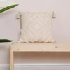 Pillow Molotu Zip Open Tassels Cover Handmade Beige Square Home Decoration For Living Room Bed