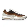 أصيلة 2023 Top Air Cushion 95 Running Shoes Size 12 NYC Khaki Total Orange OG Sneakers Airmx 95s للرجال المدربين الرياضيين