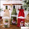 Decorazioni natalizie Ornamenti natalizi Borsa per bottiglie Decorazione tavoli Arredamento ristorante Bottiglie Er Vino rosso Maniche champagne 3 9Hca G2 D Dhkde