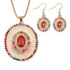 Necklace Earrings Set European And American Fashion Versatile Bohemian Combination Exquisite Exaggerated Gem