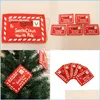 Christmas Decorations Outdoor Christmas Decor Tree Pendants Wedding Celebration Gift Cards Ornament Red Square Envelopes Santa Claus Dhxlp