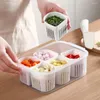 Bouteilles de stockage Organisateur de nourriture utile Assiette séparée Accessoires de cuisine Boîte de réfrigérateur réutilisable à 6 grilles