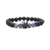 Beaded 8 Options 10Mm Zircon Crown Black Lava Stone Beads Essential Oil Diffuser Bracelet Nce Yoga Pseira Feminina Buddha Jewelry Dr Dh8Qy