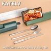 Dinnerware Sets 304 Tableware Portable Cutlery High Quality Stainless Steel Knife Fork Spoon Travel Flatware With Box 221205