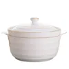 Soup Stock Pots Ceramic Soup Bowl with Lid Round Phnom Penh Dinnerware Bone China Large Pasta Pot Stew Cup Household Kitchen Supplies Tableware 221203