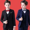 Abiti Primavera Big Boys Abito da sposa scozzese di alta qualità Adolescente Bambino Smoking formale Abito con papillon Blazer per bambini Costume da spettacolo 221205