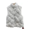 Damesvesten Handgeweven Diamond Vest Women's Winter Fashion Design Losse warme jas