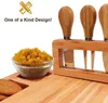 New Large Bamboo Cheese Chopping Blocks 14x11x0.6inches Charcuterie Board with Cutting Tool Ideal Gift Kitchenware Wholesale tt1205