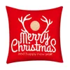 Decorazioni natalizie Fodera per cuscino allegro Decorazioni per la casa Federa per divano Seggiolino per auto Alce Fiocco di neve Stampa Federa per cuscino Regalo per l'anno