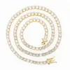 3456 mm breite Herren Frauen glänzende Tenniskette Halskette weiße runde Kubikzirte Simulierter Diamantschmuck 7303345