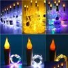 Led Strings 2M 20 Led Candle String Lights Sier Wire Garland Bottle Lamp Battery Powered Fairy For Wedding Christmas Holiday Decorat Otj2F