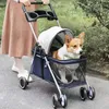 ドッグカーシートカバー豪華なペット猫ベビーカーキンダーワゲン生まれ折りたたみ可能な4輪吸収トランスポーターキャリアラインコバーギフト