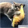 Cat Toys Pet Soft Plush 3D Fish Shape Cat Bitemotent Toy Interactive Gift Catnip Toys Stuffed Pillow Doll Simation Spelar 128 D DHISU