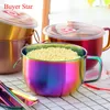 Bowls 1 PCS Multifunction Noodle With Handle Ring Salad Ice Cream Soup Instant Food Container Kitchen Tablewares 221203