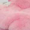 Bedding sets Luxury Pure Color Plush Shaggy Warm Fleece Girl Set Mink Velvet Double Duvet Cover Bed Skirt Pillowcase Home Textile 221205