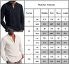 Herren-T-Shirts, langärmelige Herren-T-Shirts mit Knöpfen, lässig, bequem, einfarbig, Pullover, Oberteile, T-Shirt, UK