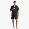 Pigiama da uomo 100 Set pigiama in seta da uomo corto con boxer 22 Momme Abbigliamento da uomo naturale di lusso