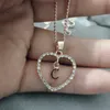 Diamond Heart Neckor Letter Pendant Halsband Fashion Jewelry Accessories Holiday Gifts