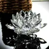 Bougeoirs 60mm Cristal De Quartz Fleur De Lotus Artisanat Verre Presse-papiers Fengshui Ornements Figurines Maison Fête De Mariage Décor Cadeaux