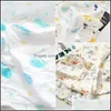 Filtar sp￤dbarn badhandduk tecknad baby filtar swaddle wrap filt s￤ngkl￤der sommar tunn ren bomull dubbleck vanlig v￤v 5 5mm d dh7vb